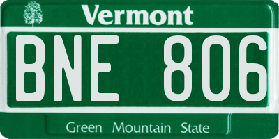 VT license plate BNE806