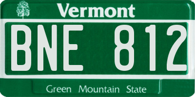 VT license plate BNE812