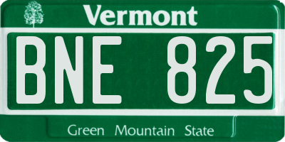 VT license plate BNE825