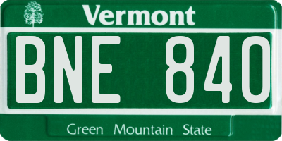 VT license plate BNE840