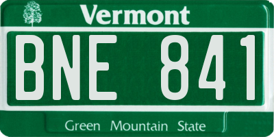 VT license plate BNE841