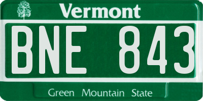 VT license plate BNE843