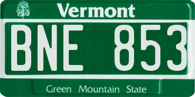 VT license plate BNE853