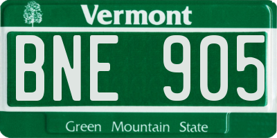VT license plate BNE905