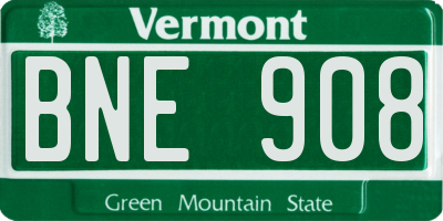 VT license plate BNE908
