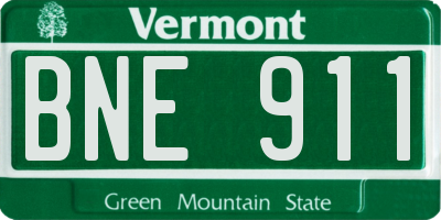 VT license plate BNE911