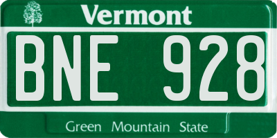 VT license plate BNE928