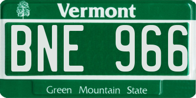 VT license plate BNE966