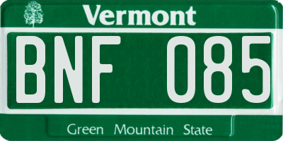 VT license plate BNF085