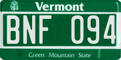 VT license plate BNF094