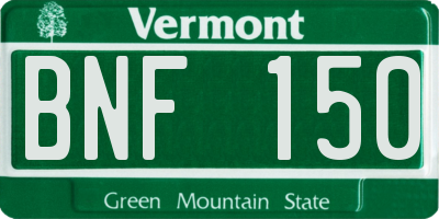 VT license plate BNF150