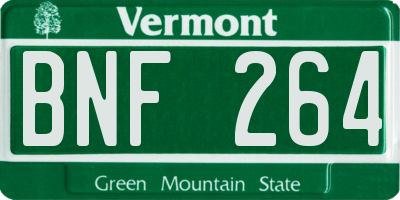 VT license plate BNF264