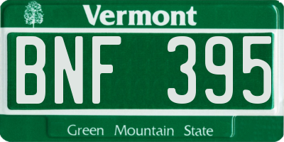 VT license plate BNF395