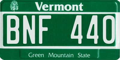 VT license plate BNF440
