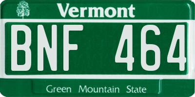 VT license plate BNF464