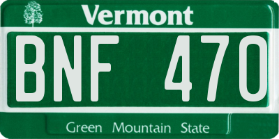 VT license plate BNF470
