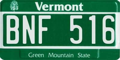 VT license plate BNF516