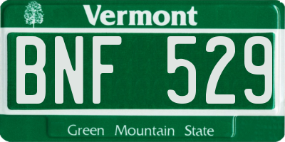VT license plate BNF529