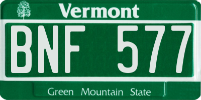 VT license plate BNF577
