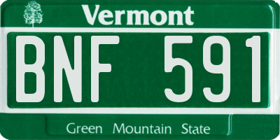 VT license plate BNF591