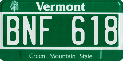 VT license plate BNF618