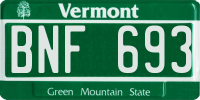 VT license plate BNF693