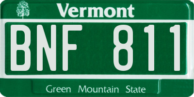 VT license plate BNF811