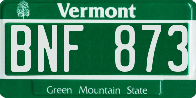 VT license plate BNF873