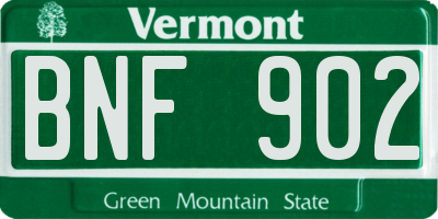 VT license plate BNF902