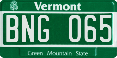 VT license plate BNG065