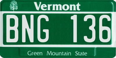 VT license plate BNG136