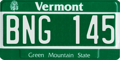 VT license plate BNG145