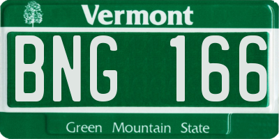 VT license plate BNG166