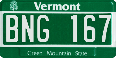 VT license plate BNG167