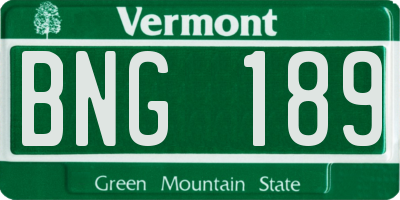 VT license plate BNG189