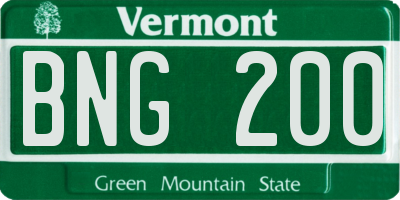 VT license plate BNG200