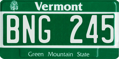 VT license plate BNG245