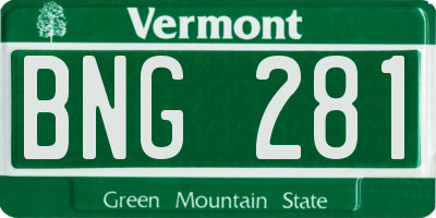 VT license plate BNG281
