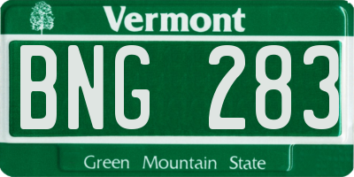 VT license plate BNG283