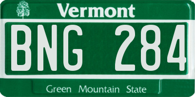 VT license plate BNG284