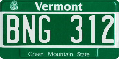VT license plate BNG312
