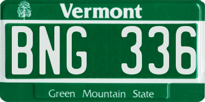 VT license plate BNG336