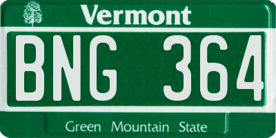 VT license plate BNG364