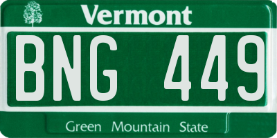 VT license plate BNG449