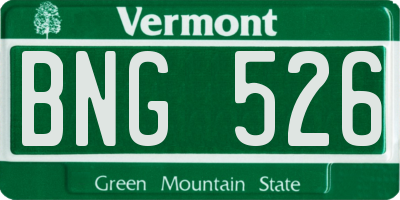 VT license plate BNG526