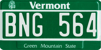 VT license plate BNG564