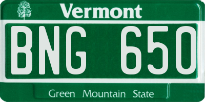 VT license plate BNG650