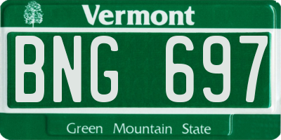VT license plate BNG697