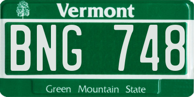 VT license plate BNG748