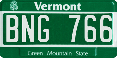 VT license plate BNG766